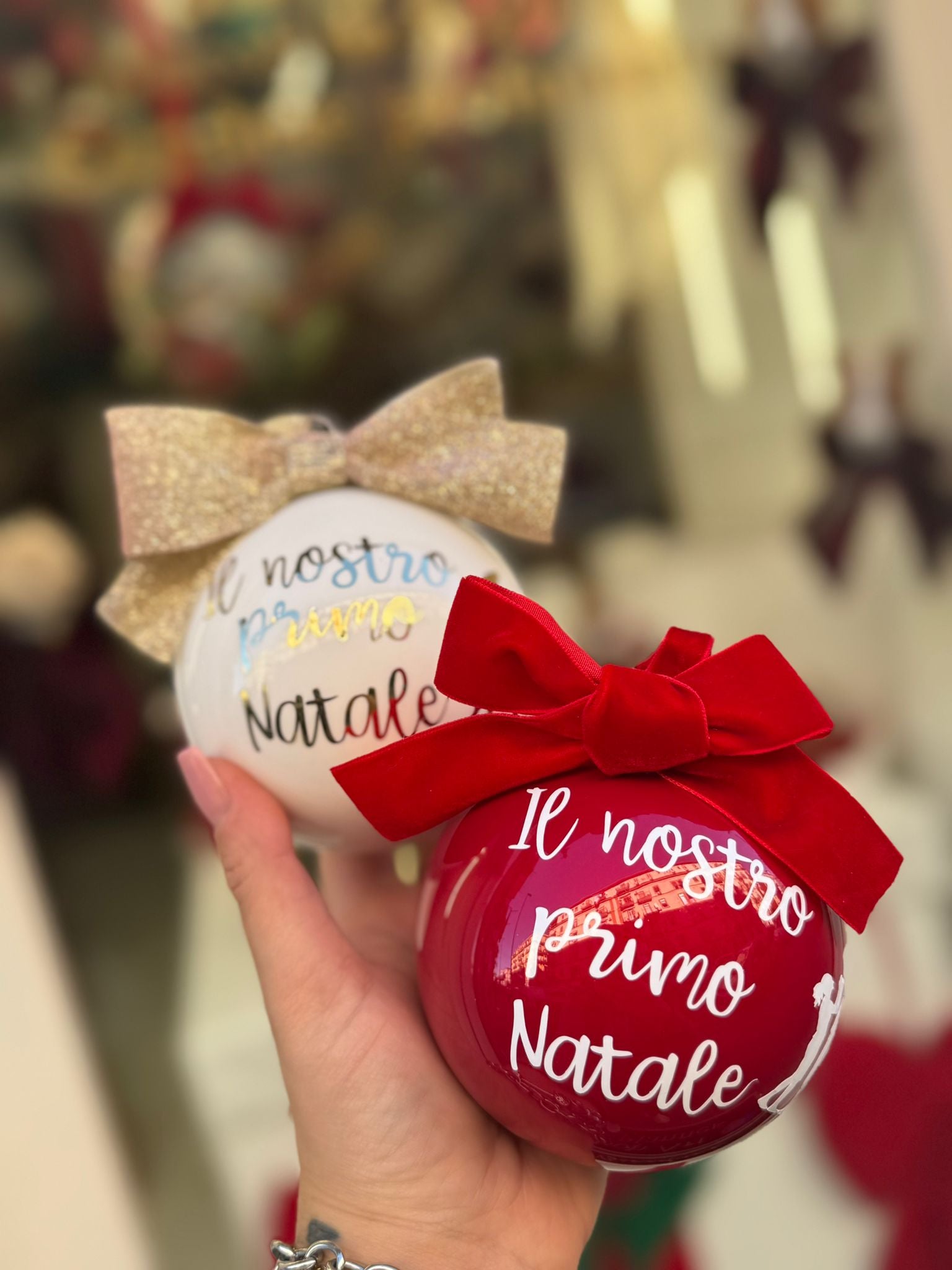 Sfera Natalizia Personalizzabile con Fiocco – Un Regalo Unico - Con Box regalo
