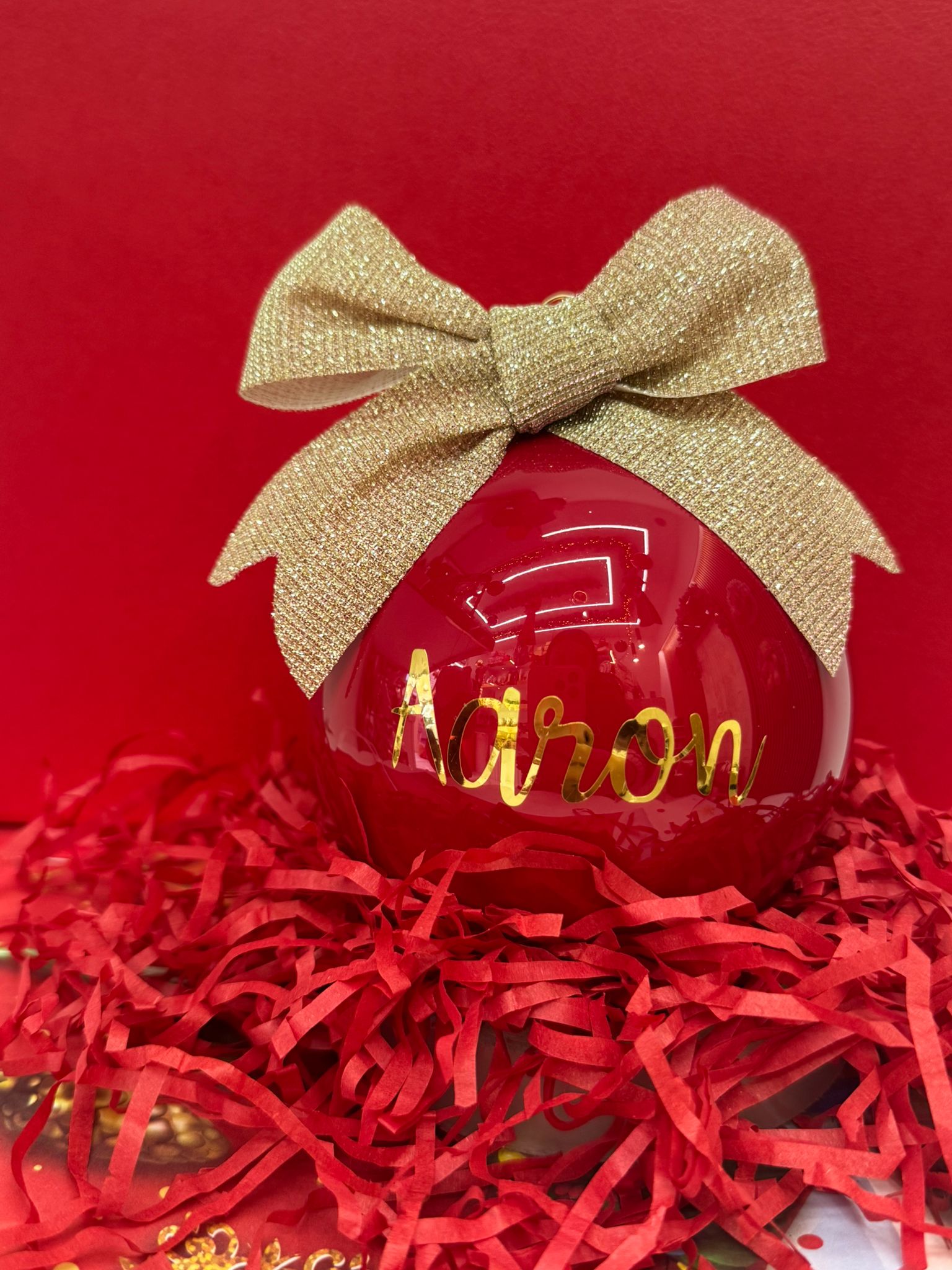 Sfera Natalizia Personalizzabile con Fiocco – Un Regalo Unico - Con Box regalo