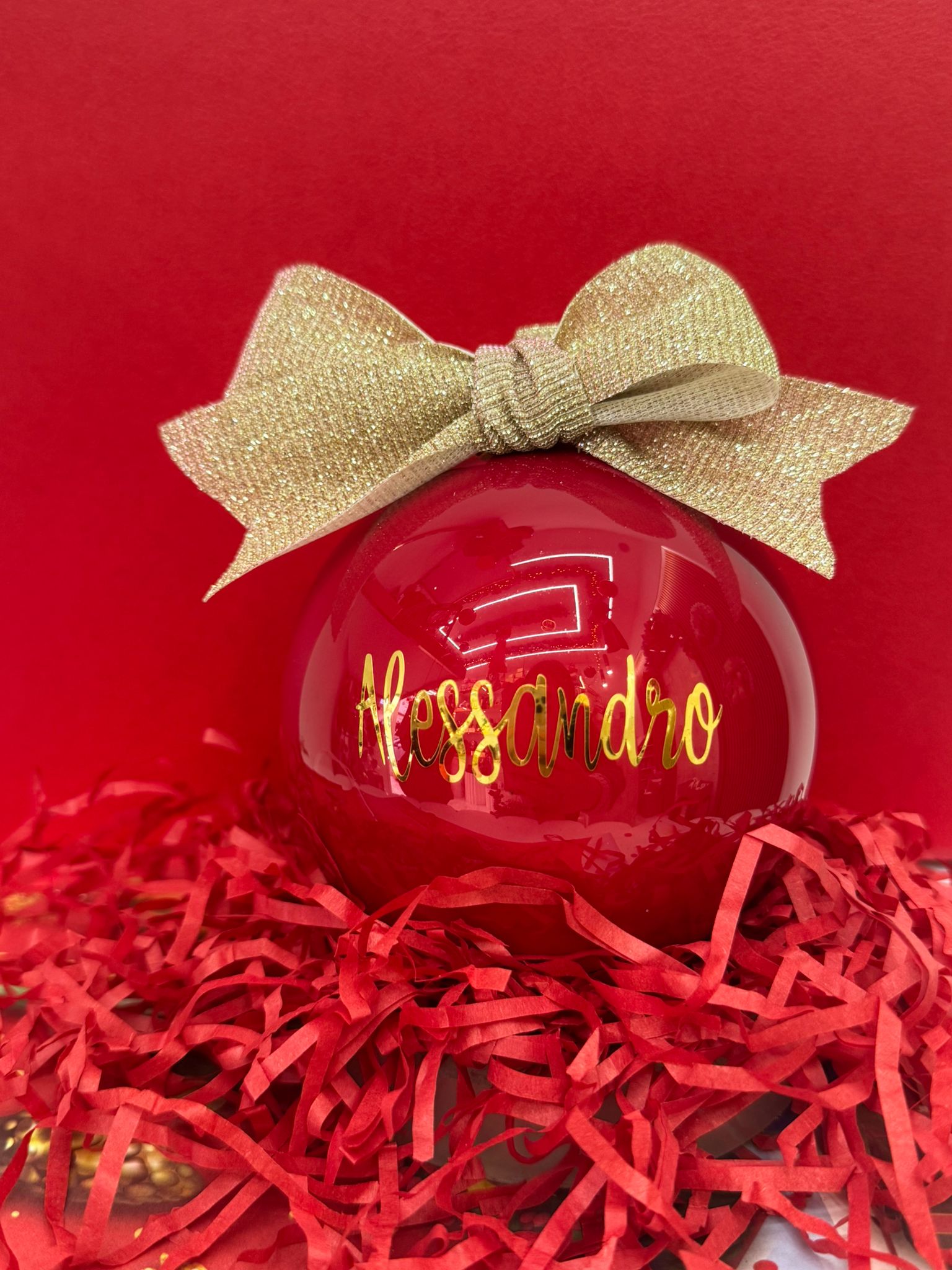 Sfera Natalizia Personalizzabile con Fiocco – Un Regalo Unico - Con Box regalo