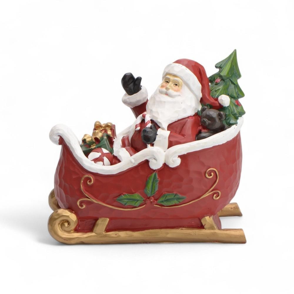 Babbo Natale con slitta natalizia – 13 cm